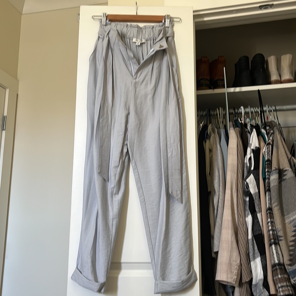 She and sky tie belt slacks